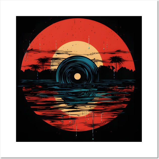 Cool Vinyl Lp Music Record Sunset Wall Art by VisionDesigner